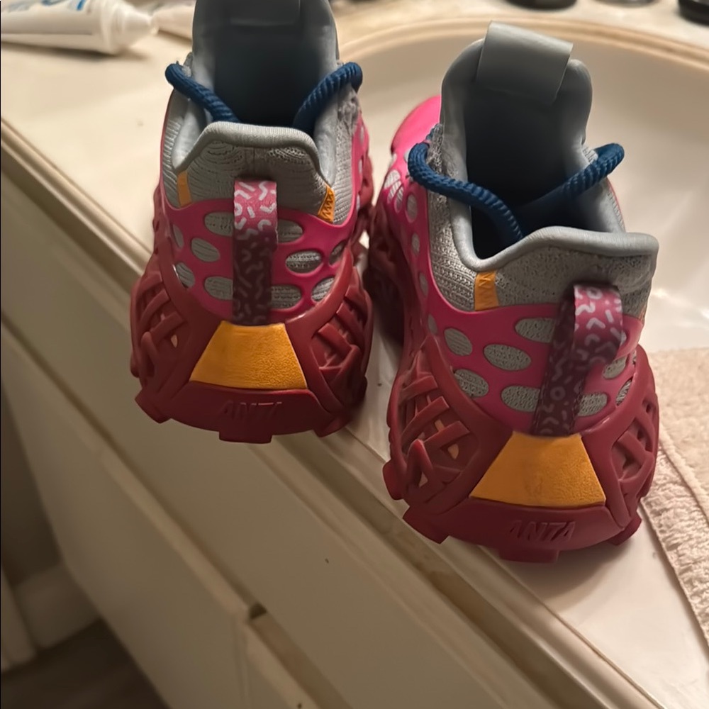 Kids Pink and Gray Athletic Shoes